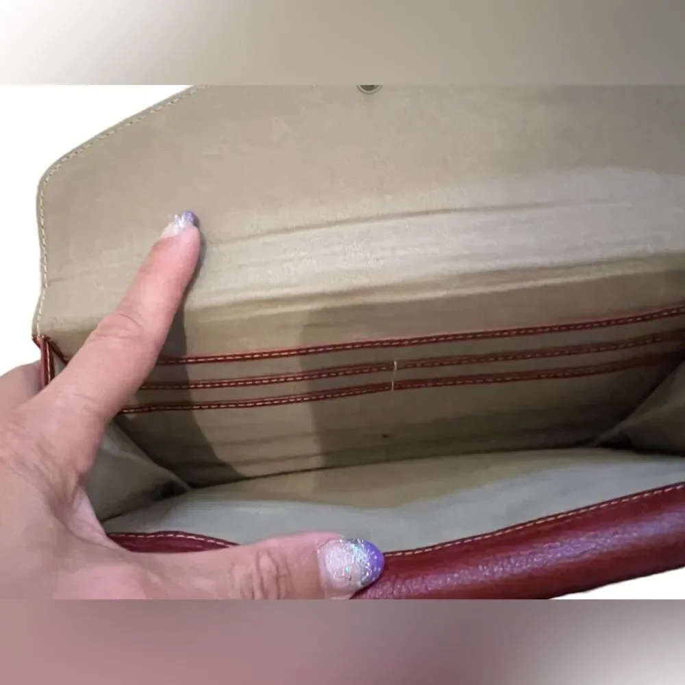 New Nordstrom red leather clutch